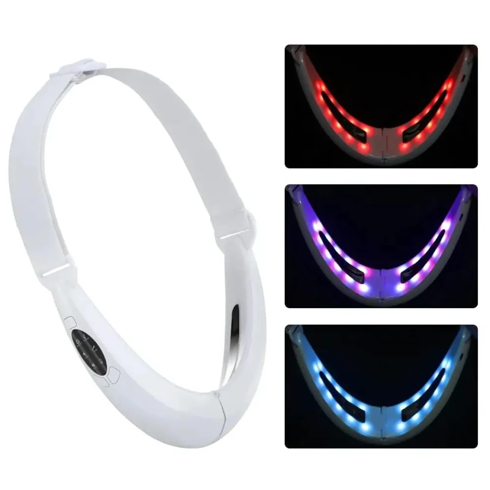 V Face Shaper LED Photon Therapy Micro Current Vibration V Slimming Massager V-Line Up Lifting, Chin Lifting Device, Skin Groomer EMS