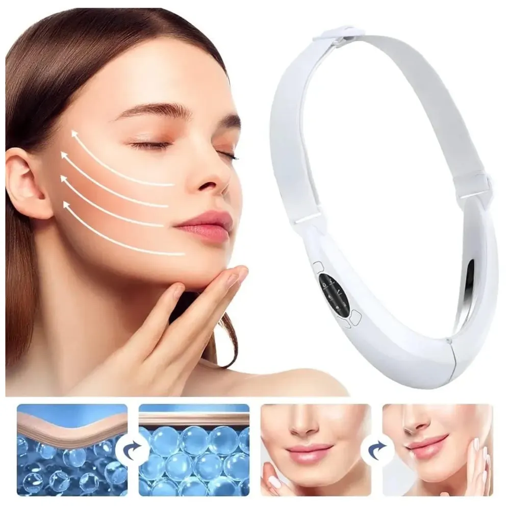 V Face Shaper LED Photon Therapy Micro Current Vibration V Slimming Massager V-Line Up Lifting, Chin Lifting Device, Skin Groomer EMS