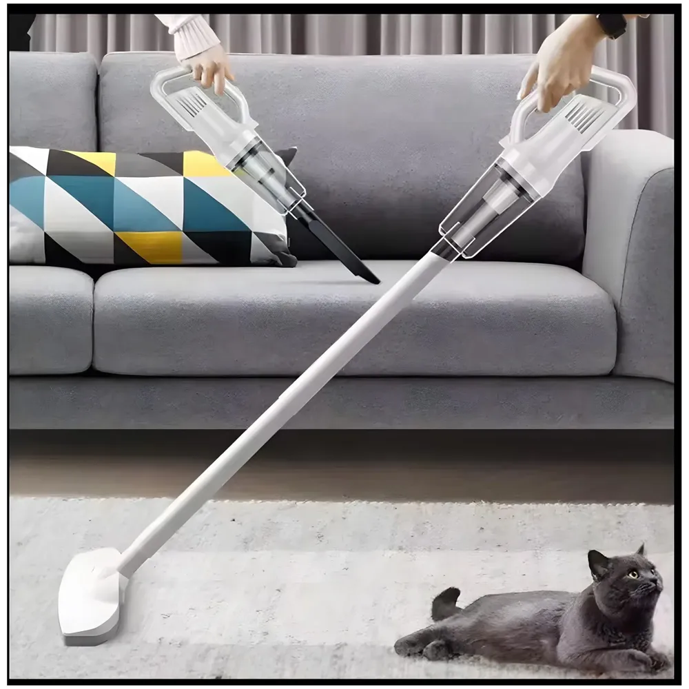 Cordless Vacuum Cleaner, Portable High-Power Motor with Strong Suction, Handheld Rechargeable Hoover with 4 Multi-Use Attachments for Home, Car & Office (White) - 2