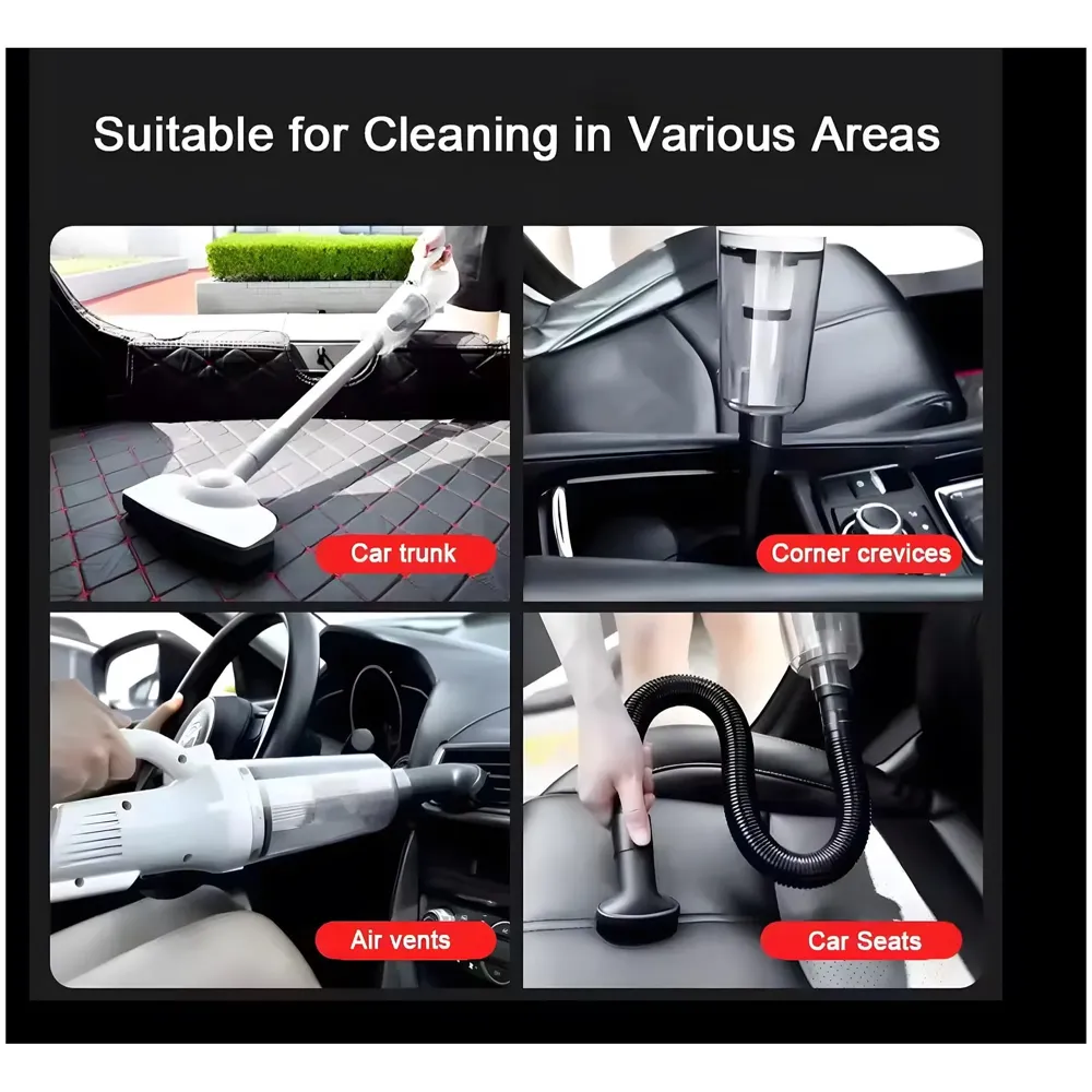 Cordless Vacuum Cleaner, Portable High-Power Motor with Strong Suction, Handheld Rechargeable Hoover with 4 Multi-Use Attachments for Home, Car & Office (White) - 5