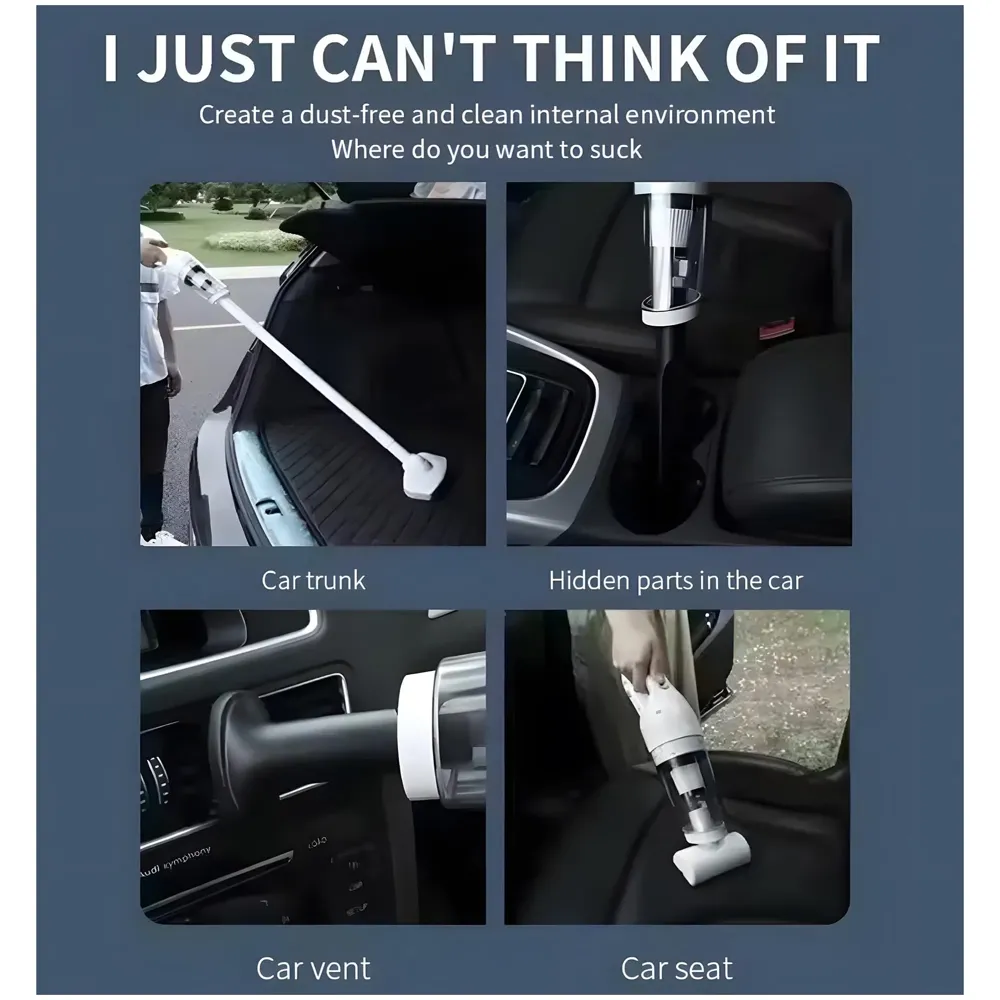 Cordless Vacuum Cleaner, Portable High-Power Motor with Strong Suction, Handheld Rechargeable Hoover with 4 Multi-Use Attachments for Home, Car & Office (White) - 7