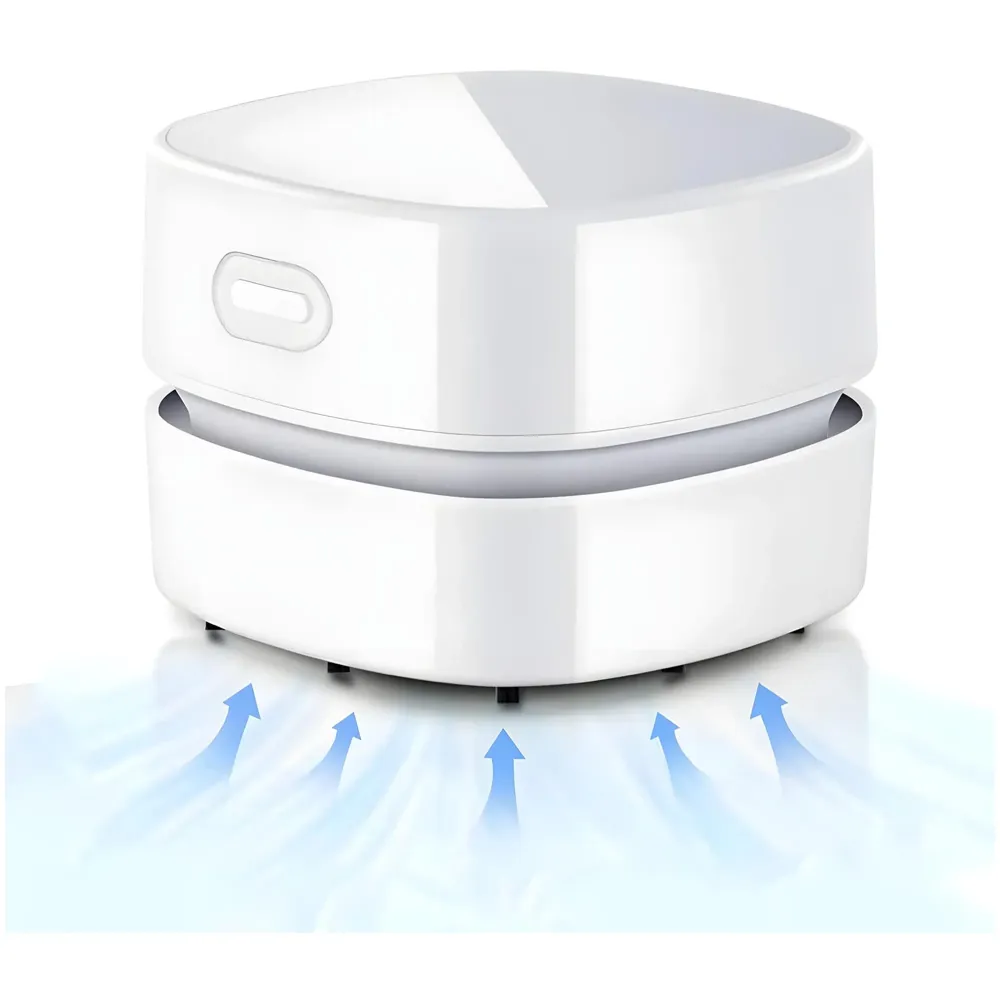Desk Vacuum Cleaner, Mini Table dust Sweeper Energy Saving, High Endurance up to 90 mins, Cordless 360º Rotatable Design for Keyboard/Home/School/Office