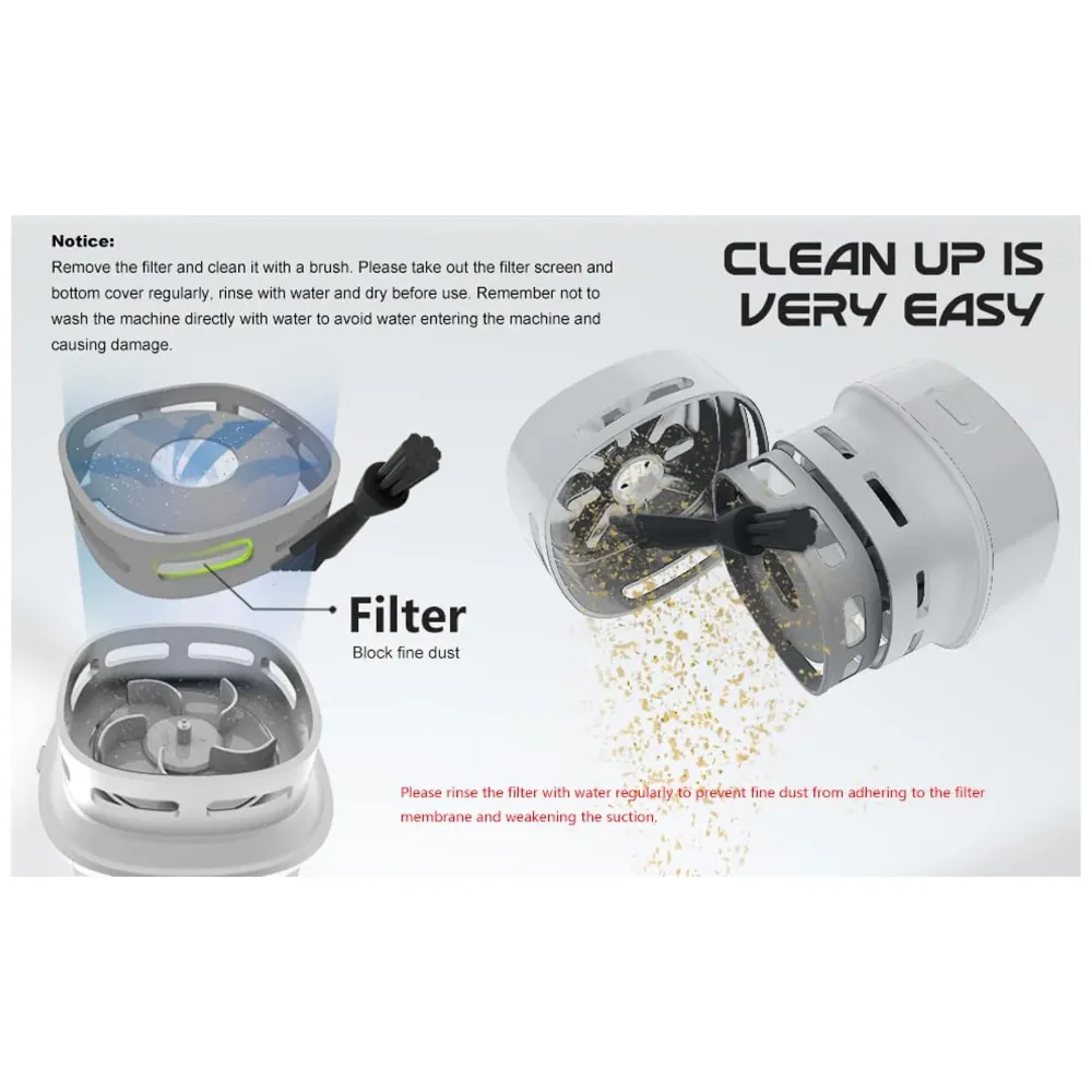 Desk Vacuum Cleaner, Mini Table dust Sweeper Energy Saving, High Endurance up to 90 mins, Cordless 360º Rotatable Design for Keyboard/Home/School/Office