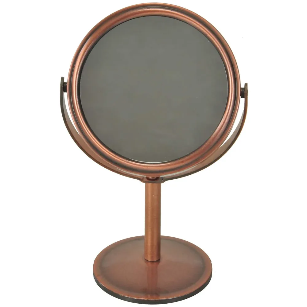 Pocket Size Vanity Mirror with 5X Magnification and Standard Tabletop Shaving Makeup ~ 2 in 1~15 cm (Bronze)