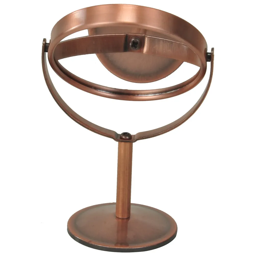 Pocket Size Vanity Mirror with 5X Magnification and Standard Tabletop Shaving Makeup ~ 2 in 1~15 cm (Bronze) - 4