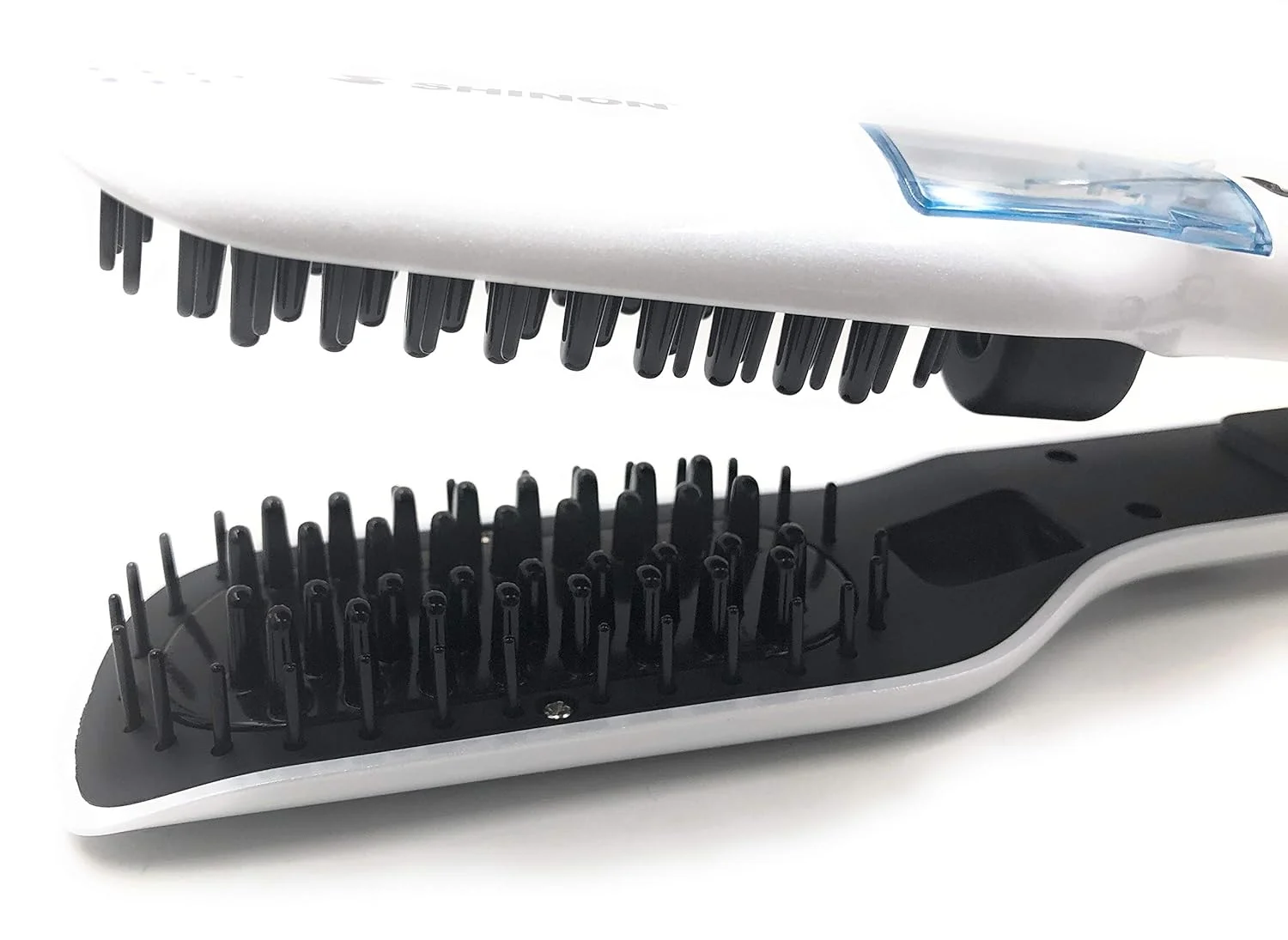 Professional Hair Salon Styling Hair Straightener Brush Heated Hair Brush Straightener Steam Vapor With LCD Screen - 3