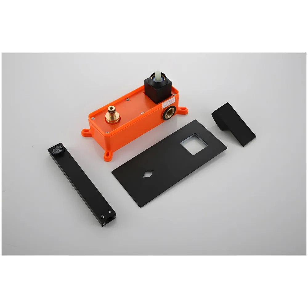 Wall Tap Faucet Black Mixer Hot and Cold Basin Tap Faucet Sink Mixer Black Colour Wall tap Mixer wall Mixer with Concealed Parts