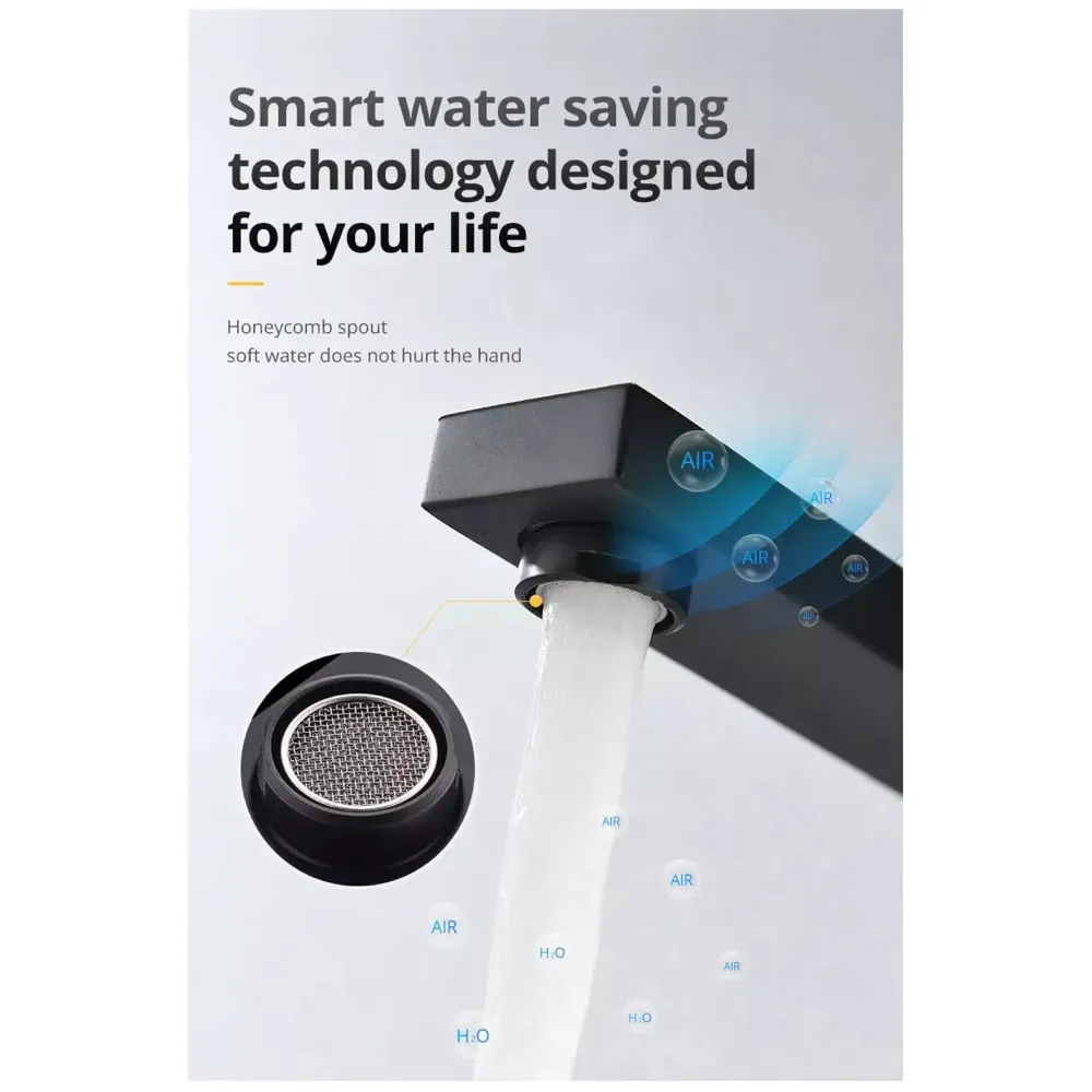 Wall Tap Faucet Black Mixer Hot and Cold Basin Tap Faucet Sink Mixer Black Colour Wall tap Mixer wall Mixer with Concealed Parts