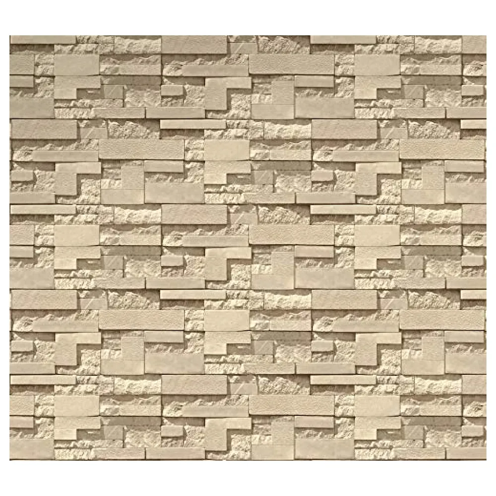 Textured Dholpur Slate Stone Wallpaper Hotelier Series (0.53 * 10 M, 57 Square Feet) Full Roll (Cream Slate) Premium