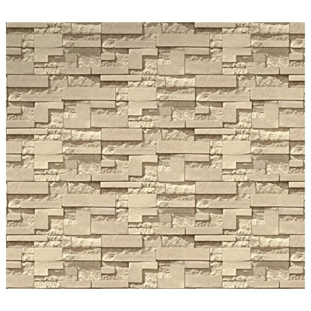 Textured Dholpur Slate Stone Wallpaper Hotelier Series (0.53 * 10 M, 57 Square Feet) Full Roll (Cream Slate)