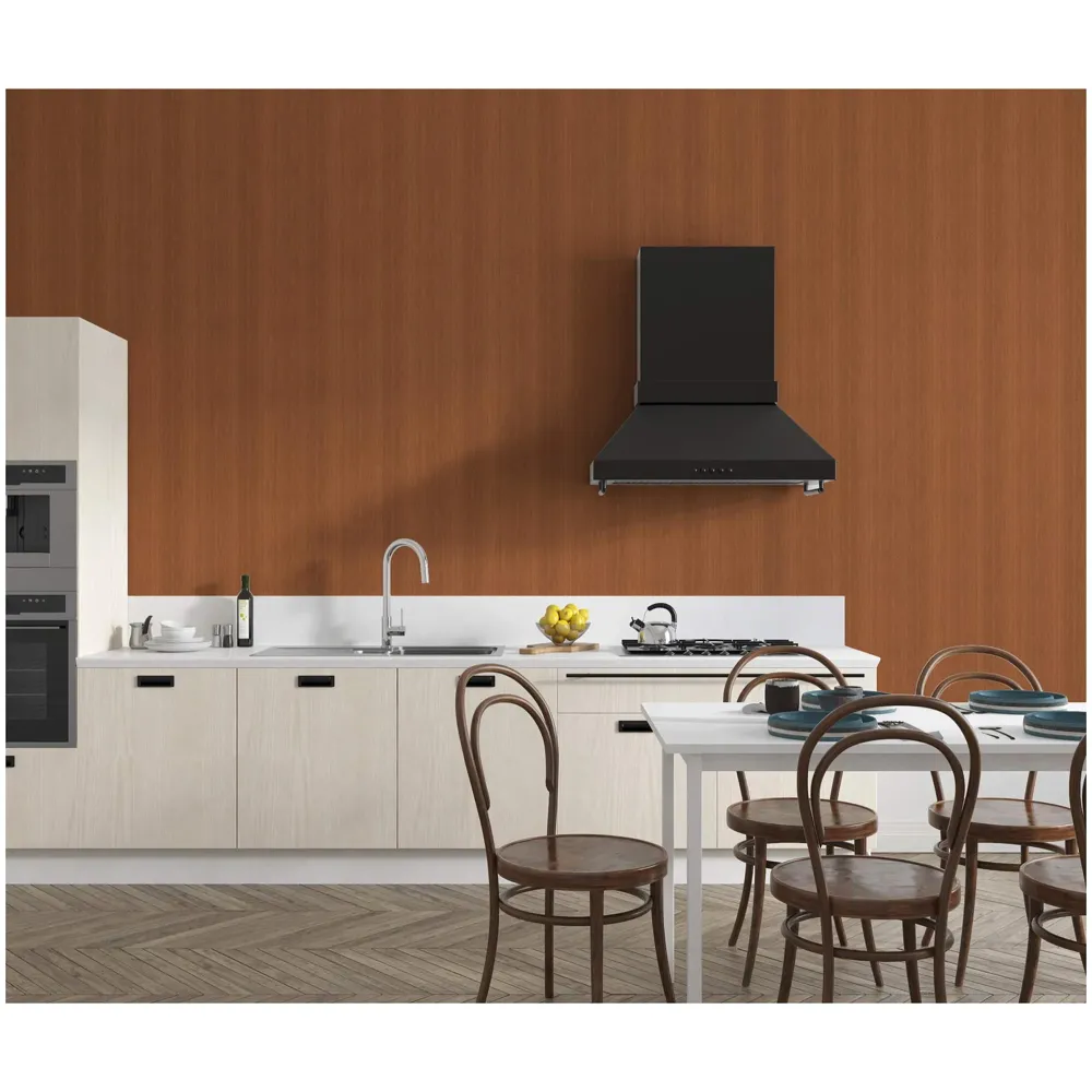 Veneer WoodenTextured Wallpaper (0.53 * 10 M, 57 Square Feet) 1 Full Roll, Mahogany Tree Wood Design