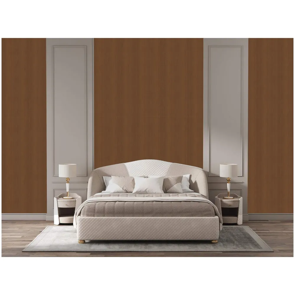 Veneer Wooden Textured Wallpaper (0.53 * 10 M, 57 Square Feet) 1 Full Roll, Walnut Tree Wood Design - 6