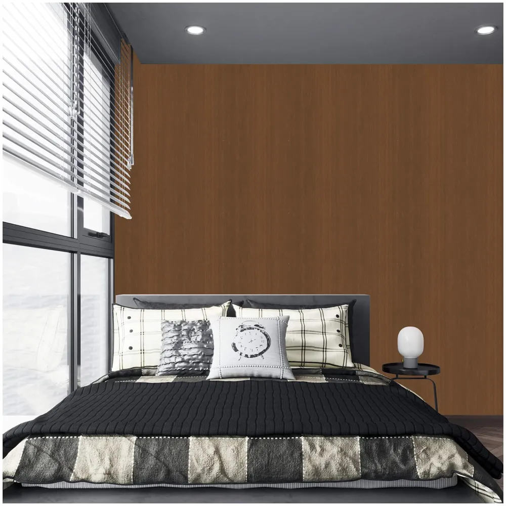 Veneer Wooden Textured Wallpaper (0.53 * 10 M, 57 Square Feet) 1 Full Roll, Walnut Tree Wood Design - 7