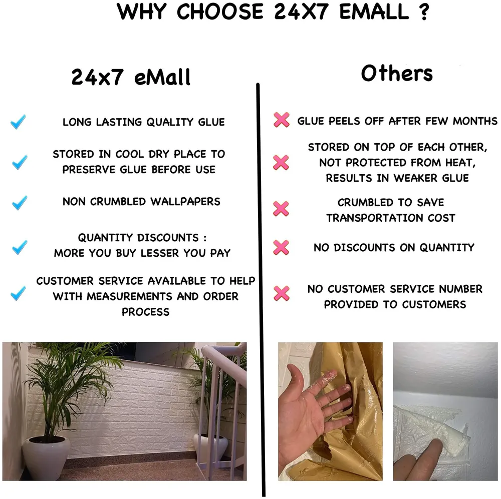 16 Pcs Wall Paper, 3D Brick Wall Stickers Self-Adhesive Panel Decal PE Wallpaper - Peel and Stick Wall Panels (16, White Bricks) 92.8 Sq. Ft. - 6