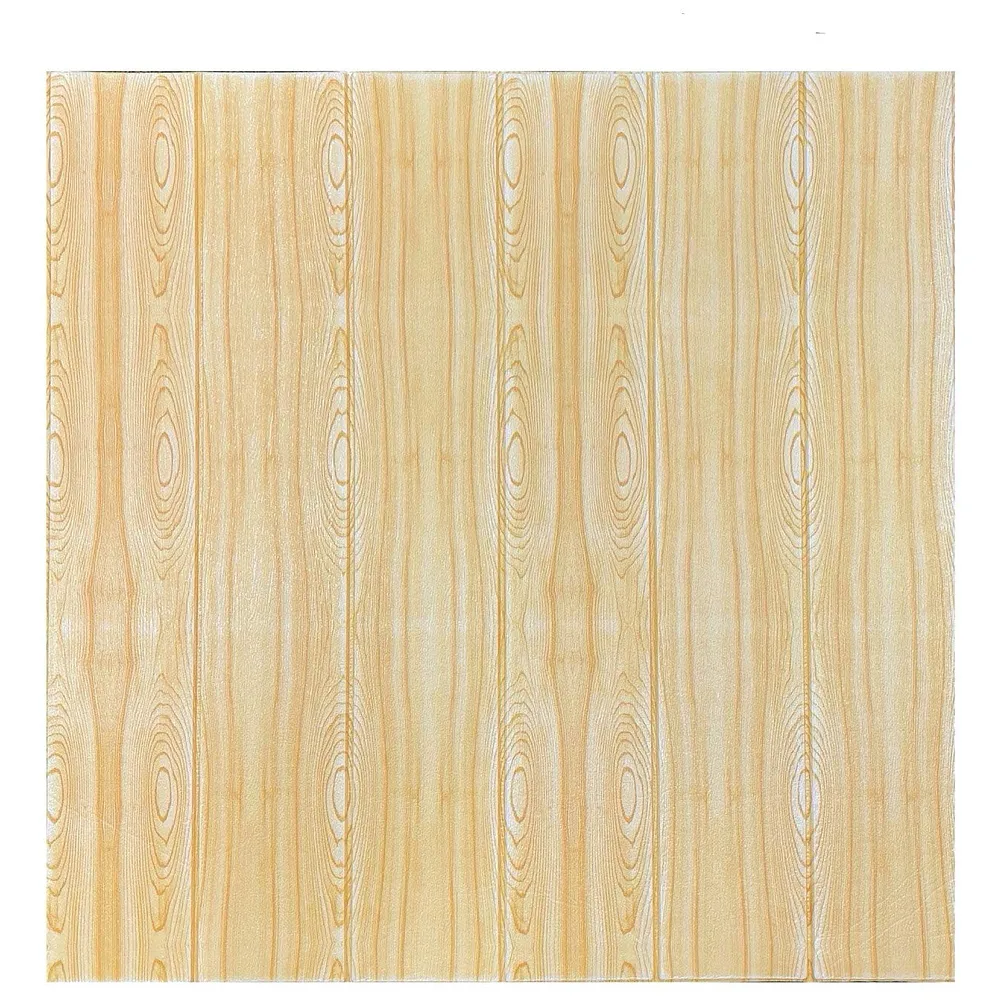 Wall Paper, 3D Wood Wall Stickers Self-Adhesive Panel Decal PE Wallpaper - Peel and Stick Wall Panels for TV Walls, Sofa Background Wall Decor (1) Premium