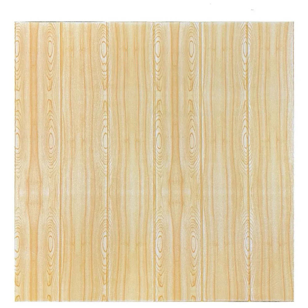 Wall Paper, 3D Wood Wall Stickers Self-Adhesive Panel Decal PE Wallpaper - Peel and Stick Wall Panels for TV Walls, Sofa Background Wall Decor (1)
