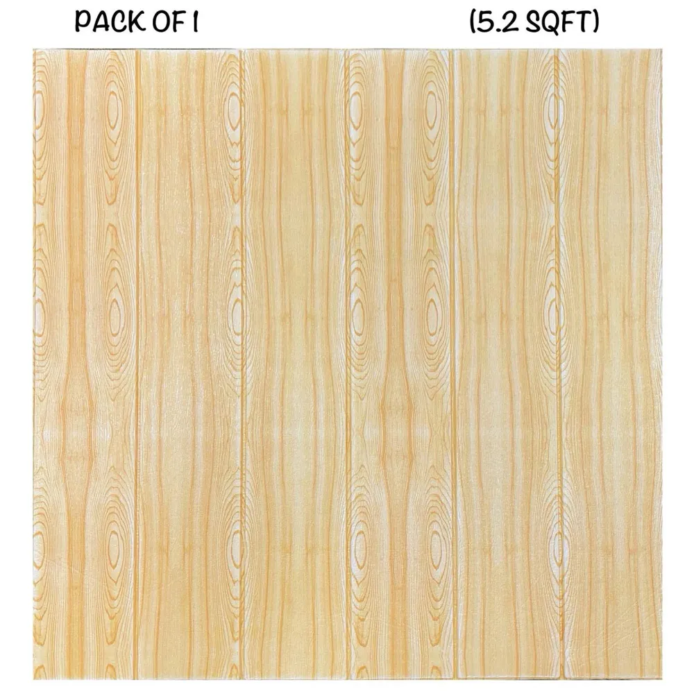 Wall Paper, 3D Wood Wall Stickers Self-Adhesive Panel Decal PE Wallpaper - Peel and Stick Wall Panels for TV Walls, Sofa Background Wall Decor (1)