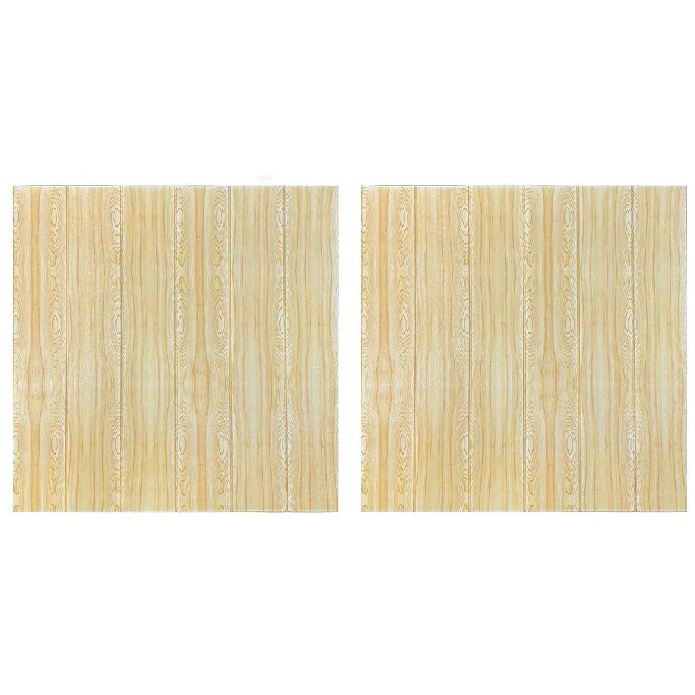 Wall Paper, 3D Wood Wall Stickers Self-Adhesive Panel Decal PE Wallpaper - Peel and Stick Wall Panels for TV Walls, Sofa Background Wall Decor (2) Premium