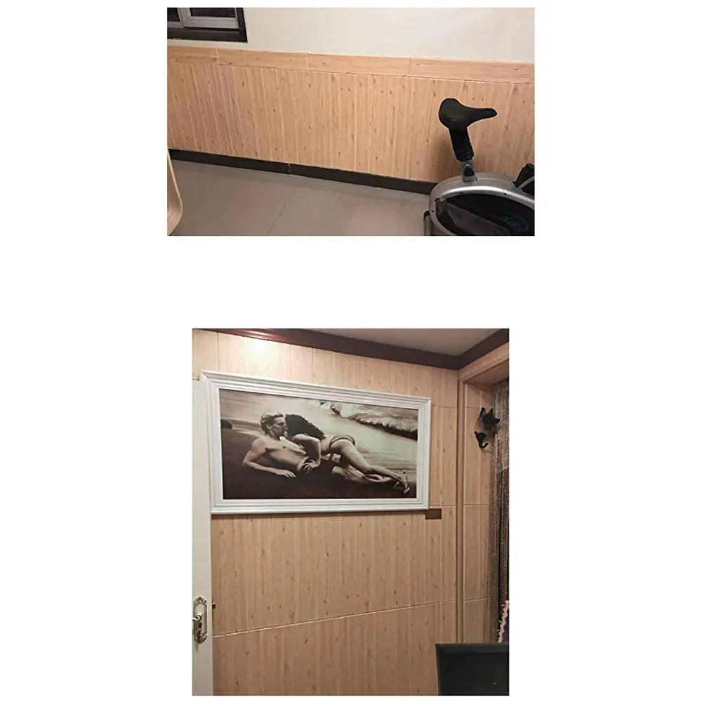 Wall Paper, 3D Wood Wall Stickers Self-Adhesive Panel Decal PE Wallpaper - Peel and Stick Wall Panels for TV Walls, Sofa Background Wall Decor (2) Premium
