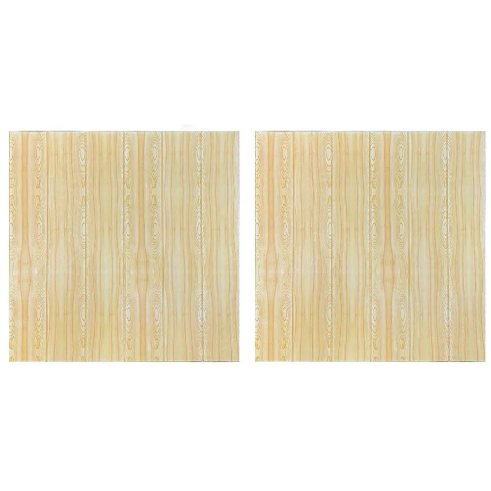 Wall Paper, 3D Wood Wall Stickers Self-Adhesive Panel Decal PE Wallpaper - Peel and Stick Wall Panels for TV Walls, Sofa Background Wall Decor (2)