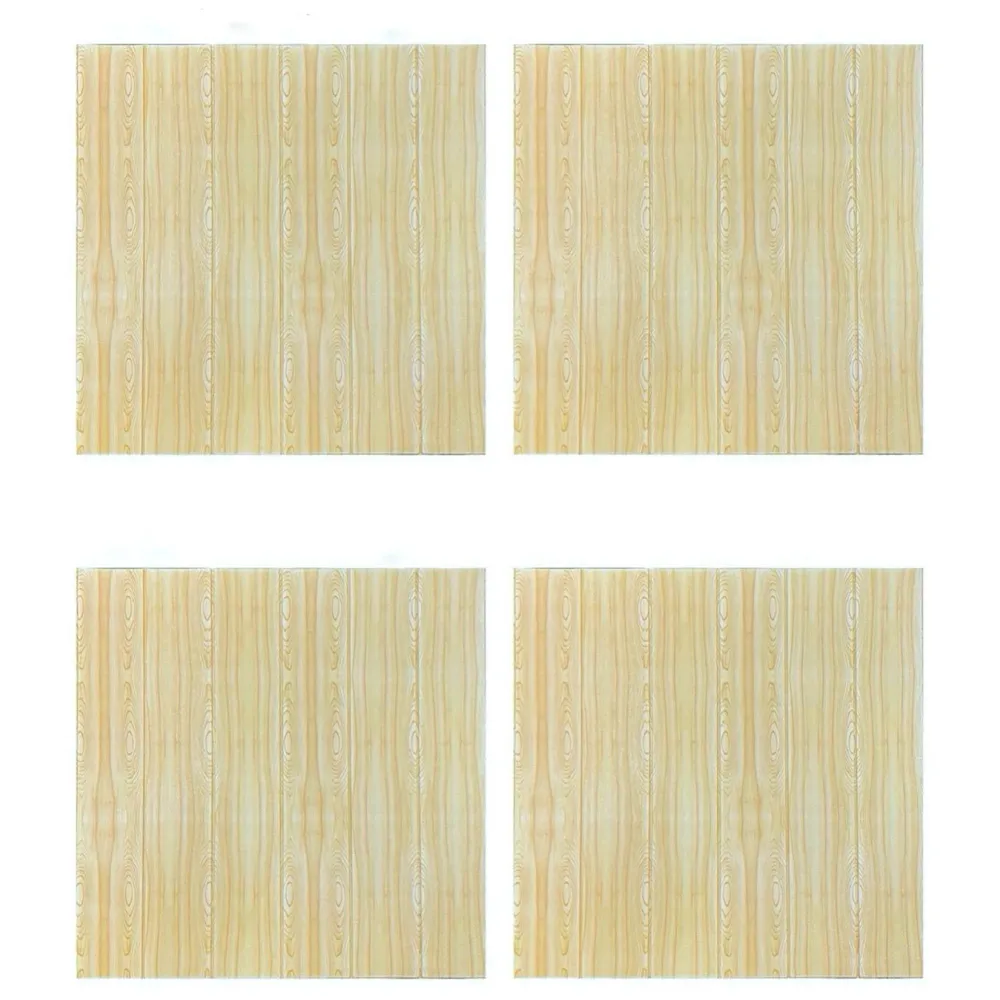 Wall Paper, 3D Wood Wall Stickers Self-Adhesive Panel Decal PE Wallpaper - Peel and Stick Wall Panels for TV Walls, Sofa Background Wall Decor (4)