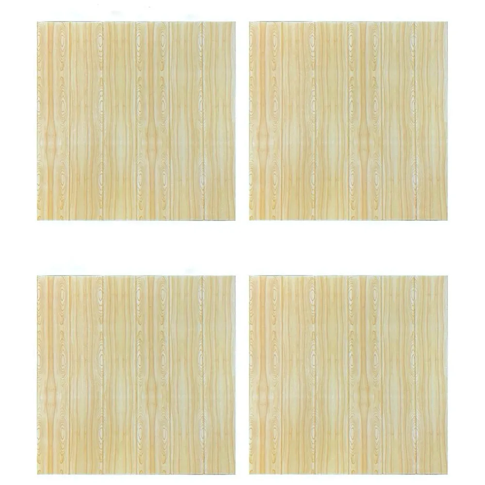 Wall Paper, 3D Wood Wall Stickers Self-Adhesive Panel Decal PE Wallpaper - Peel and Stick Wall Panels for TV Walls, Sofa Background Wall Decor (4)