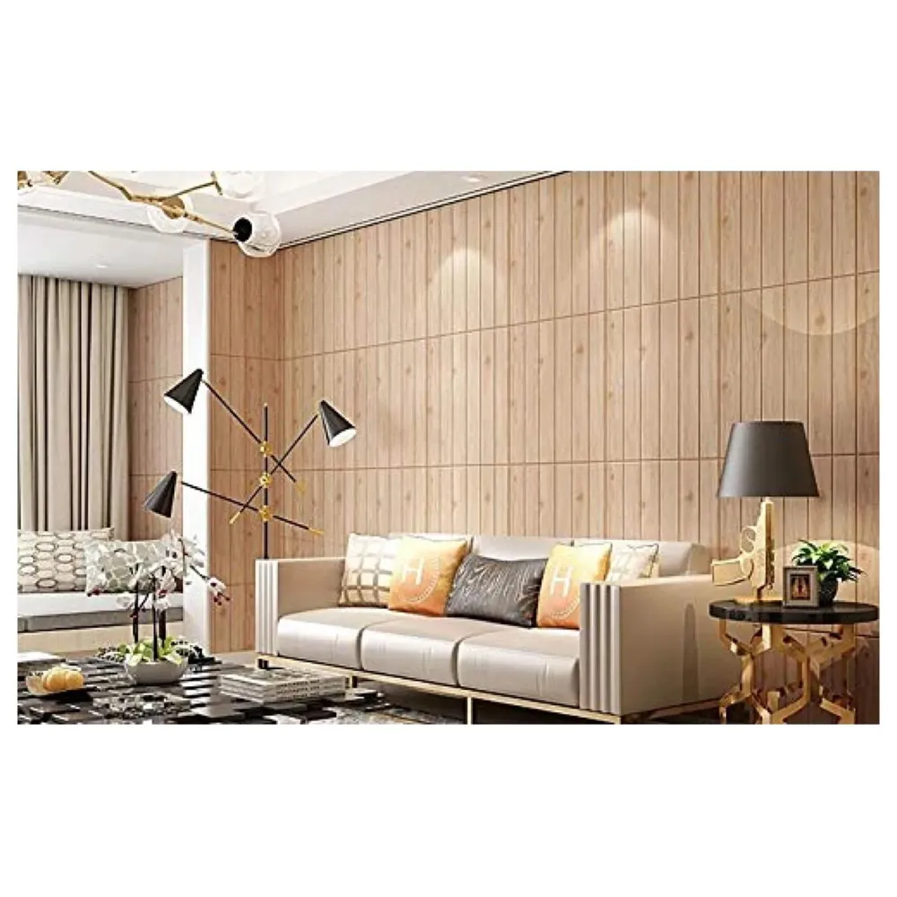 Wall Paper, 3D Wood Wall Stickers Self-Adhesive Panel Decal PE Wallpaper - Peel and Stick Wall Panels for TV Walls, Sofa Background Wall Decor (8)