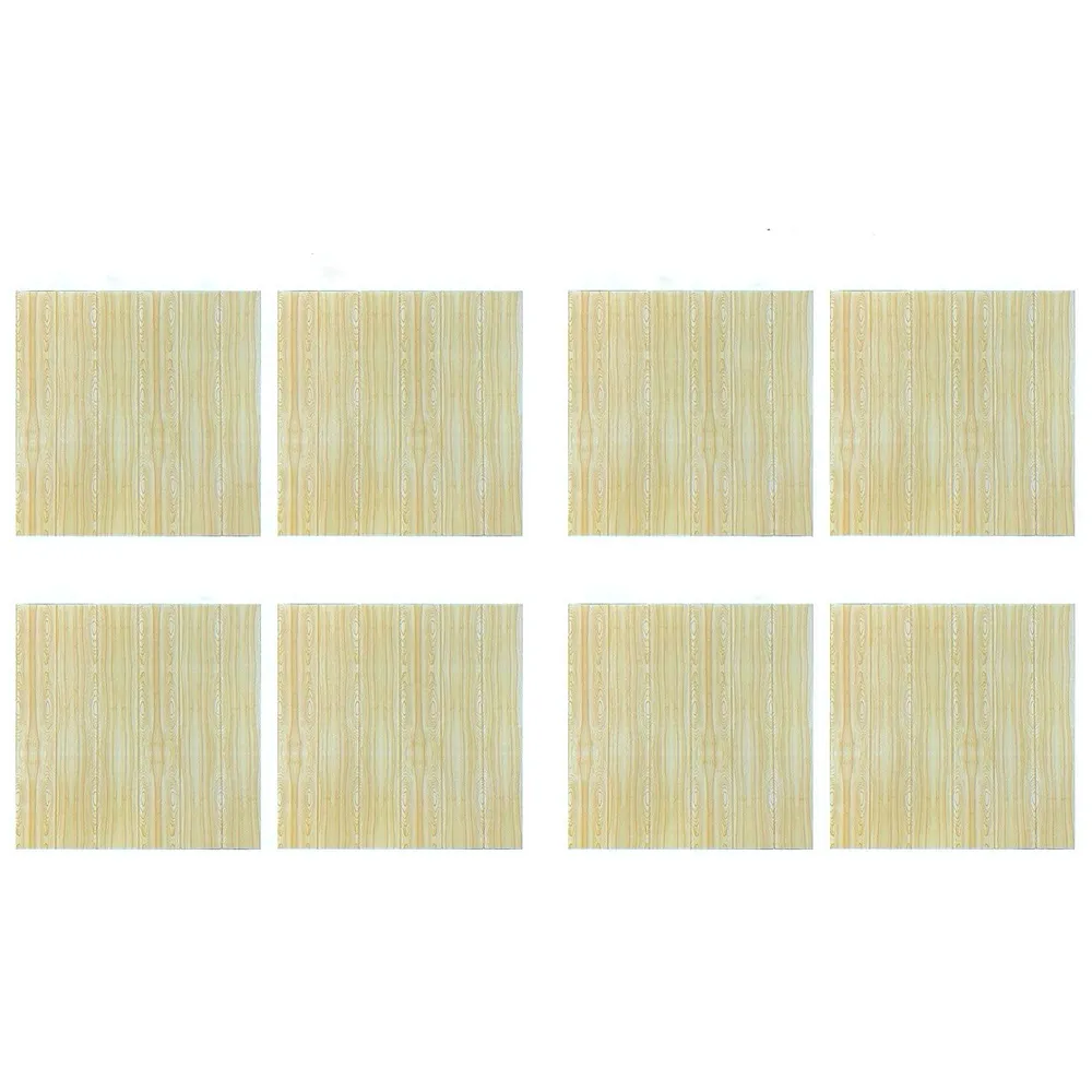 Wall Paper, 3D Wood Wall Stickers Self-Adhesive Panel Decal PE Wallpaper - Peel and Stick Wall Panels for TV Walls, Sofa Background Wall Decor (8) Premium