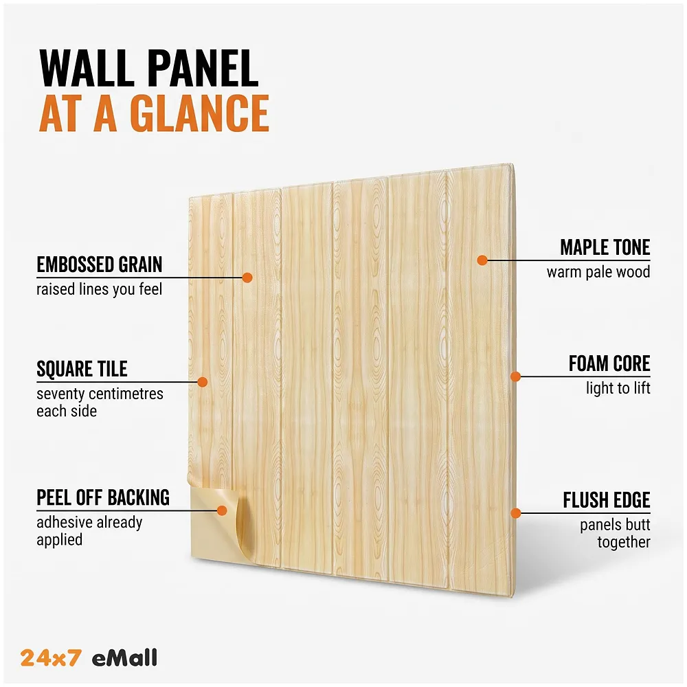 Wall Paper, 3D Wood Wall Stickers Self-Adhesive Panel Decal PE Wallpaper - Peel and Stick Wall Panels for TV Walls, Sofa Background Wall Decor (8) Premium