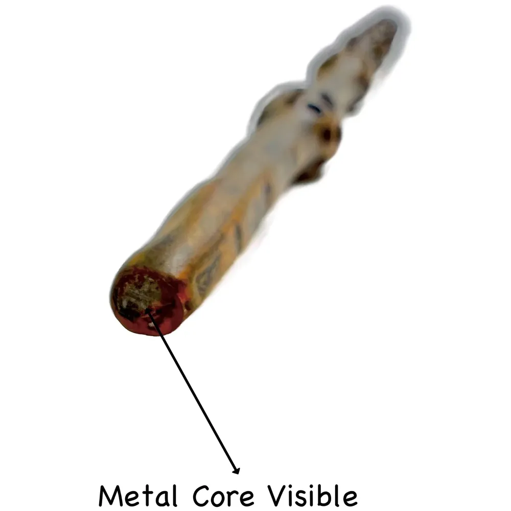 Premium Polyresin & Metal Magic Wand Wizard Sorcerers Wand with Ribbon Box Metal Core Inside, Life Size 1:1 (Style 1) black