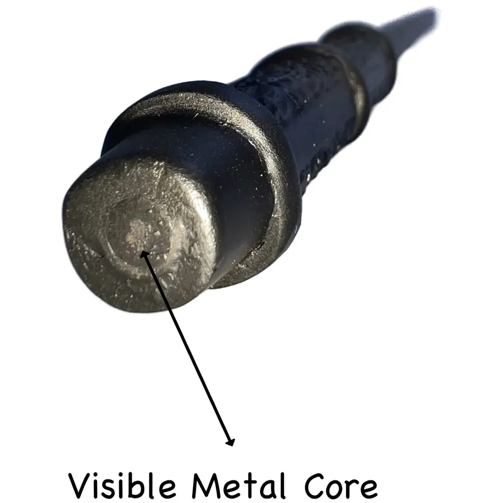 Premium Polyresin & Metal Magic Wand Wizard Sorcerer S Wand With Ribbon Box Metal Core Inside, Life Size 1:1 (Style 3) - Black - 4