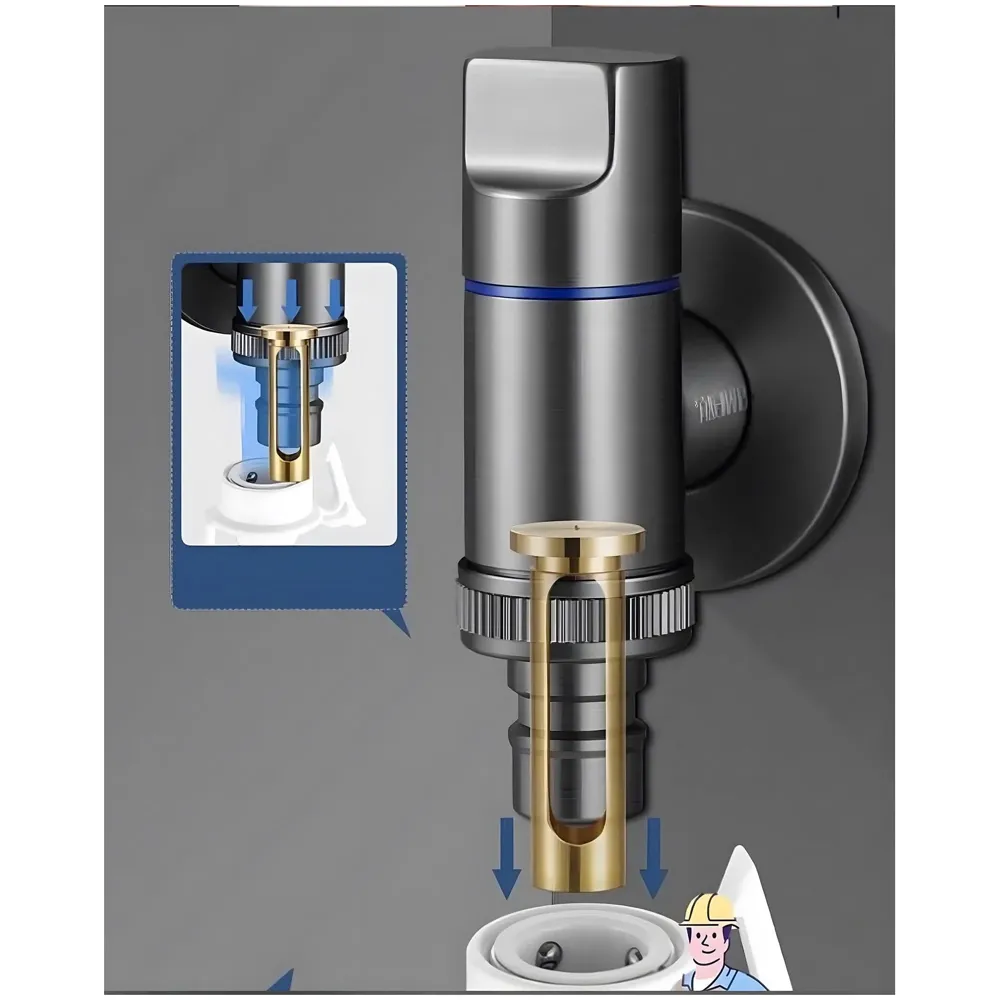 Washing machine Pipe connector Tap Angular Black for Bathroom wash basin, Geyser Angle Valve for Bathroom | Wall Mounted. Stop Cock Toilet Commode, Washbasin, 9.5 cm x 3cm