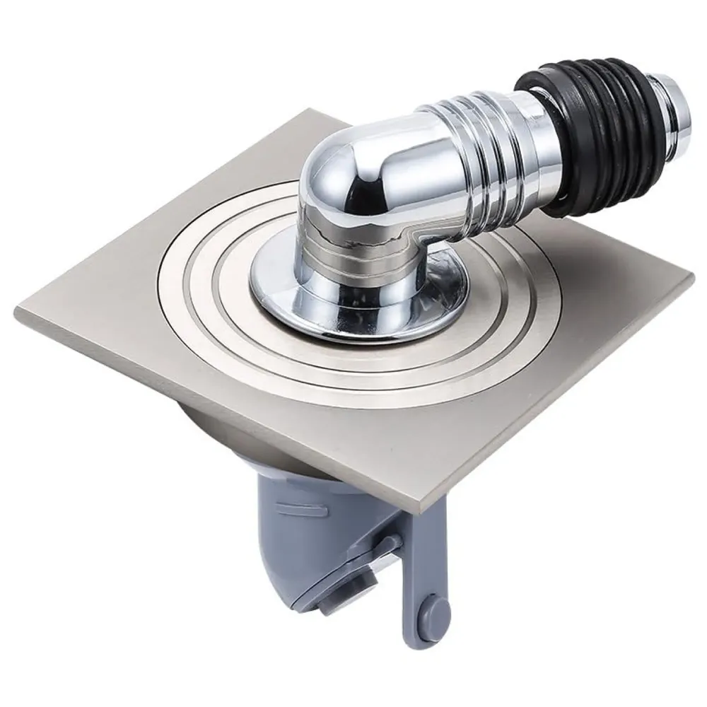 AQUAKART 4 x 4 Inch Washing Machine and Dish Washer Floor Drain - Silver with Chrome Finish - Floor Trap for Bathroom, Kitchen - Anti Clogging & Anti Pests. - 7