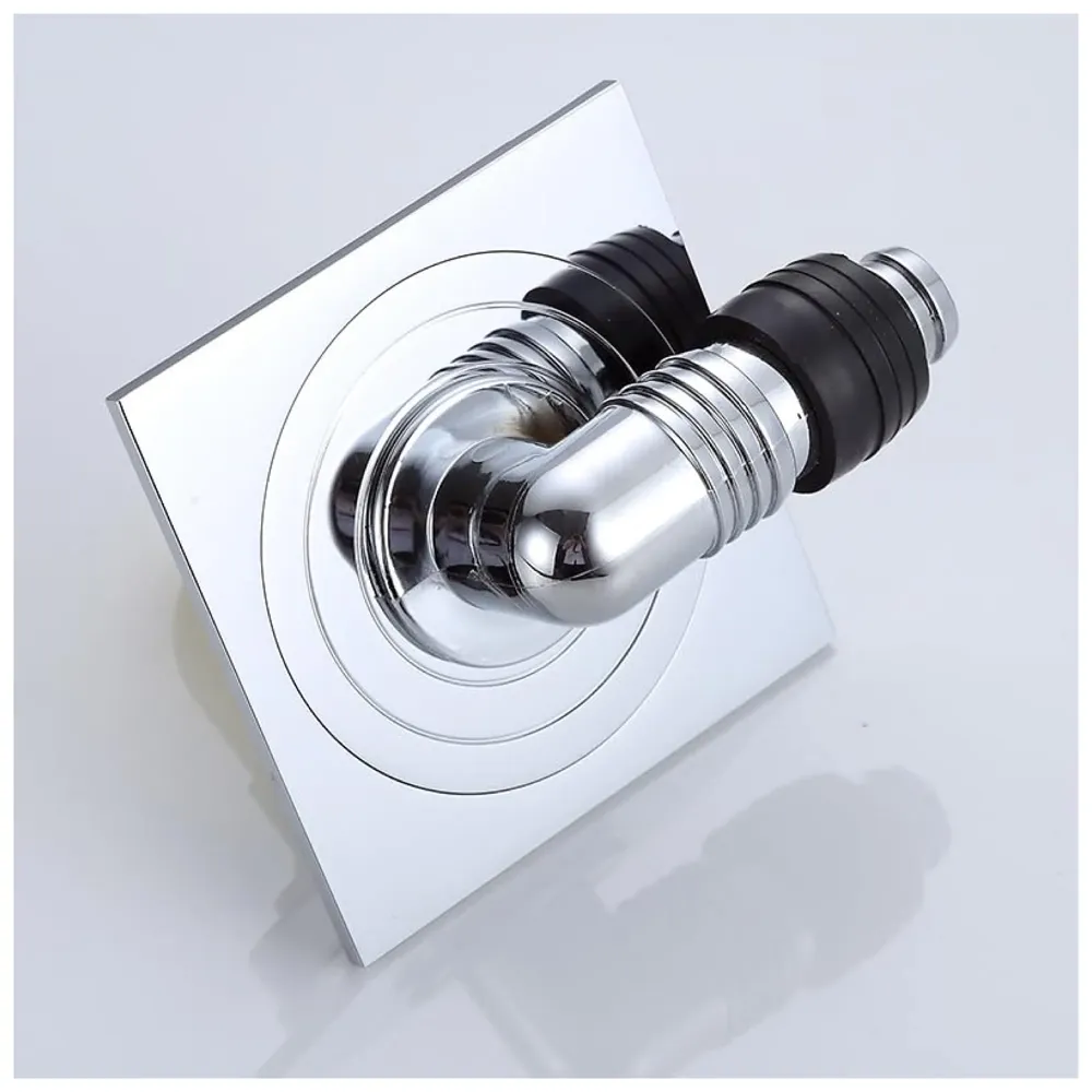 4 x 4 Inch Washing Machine and Dish Washer Floor Drain - Silver with Chrome Finish - Floor Trap for Bathroom, Kitchen - Anti Clogging & Anti Pests.