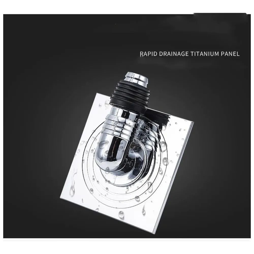 4 x 4 Inch Washing Machine and Dish Washer Floor Drain - Silver with Chrome Finish - Floor Trap for Bathroom, Kitchen - Anti Clogging & Anti Pests.