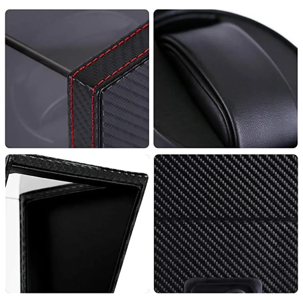 Unisex Luxury Automatic Single Watch Winder With Quiet Motor, In Black Leather, Ac Adapter Or Battery Powered Watch Box Case, Analog-Digital