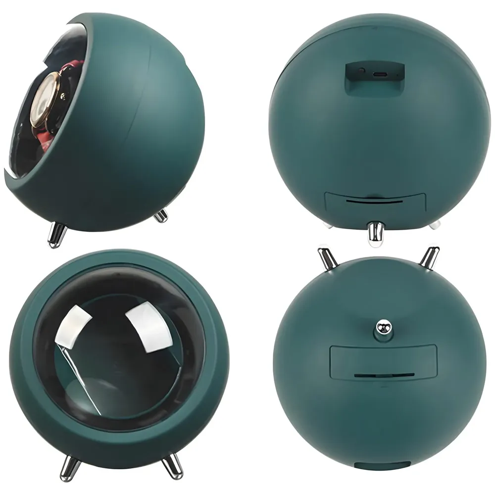 Automatic Watch Winder Box, Watch Case with Quiet Motor, Single Watch Winder, 2 Rotation Modes, for Automatic Watches, Mechanical Watch Winding - Green 15Cm x 14Cm