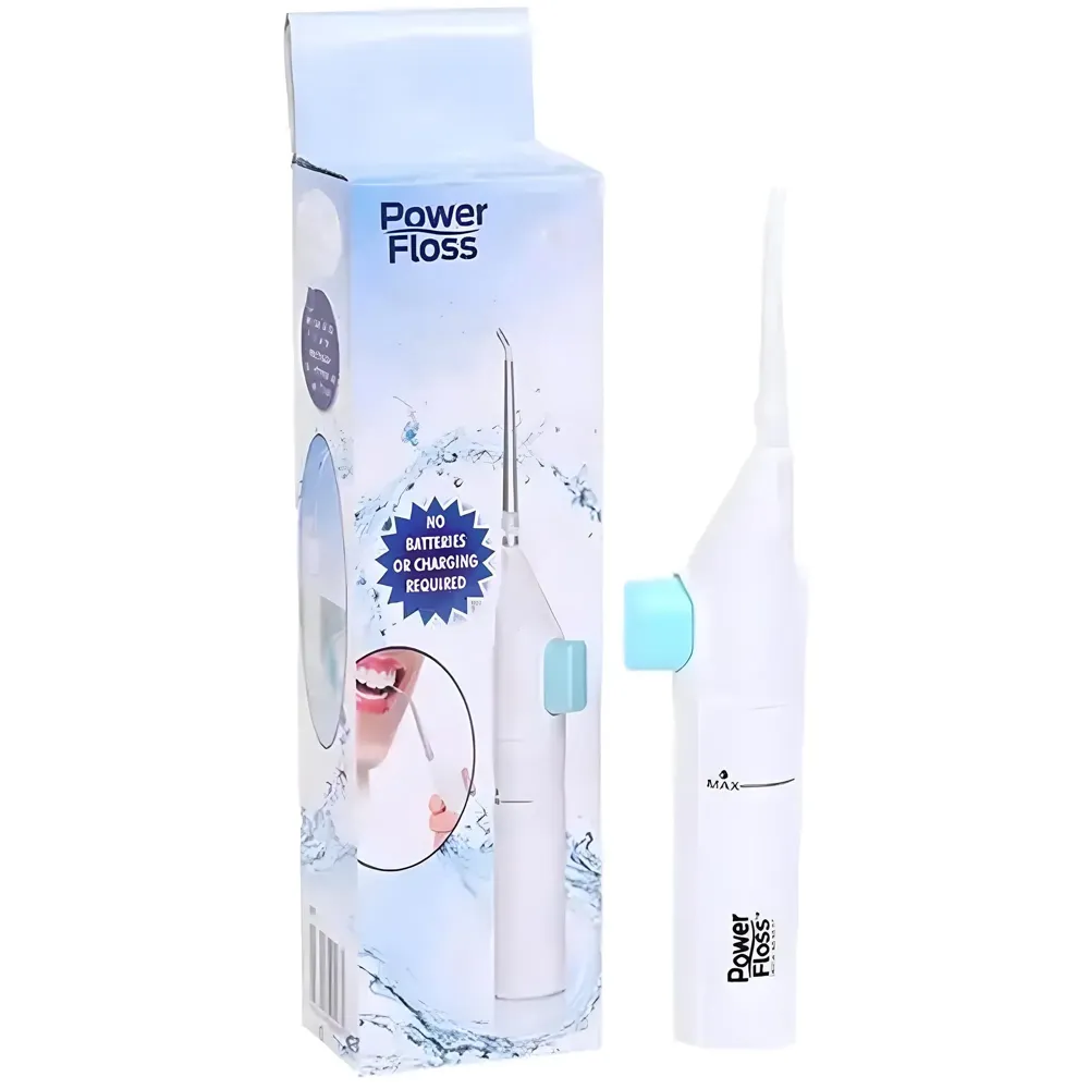 Portable Water Flosser – Manual Hand Powered Dental Water Jet & Oral Irrigator – Waterproof Travel Tooth Cleaner for Teeth and Gums