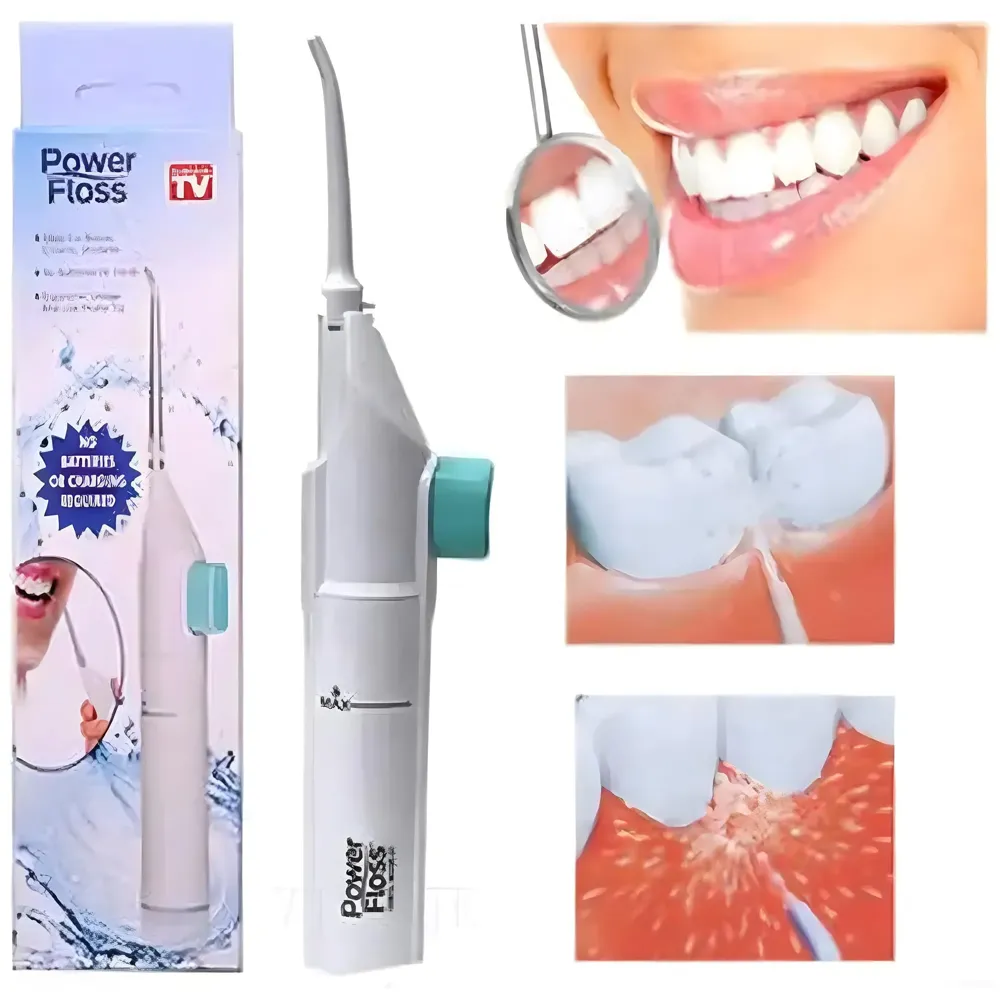 Portable Water Flosser – Manual Hand Powered Dental Water Jet & Oral Irrigator – Waterproof Travel Tooth Cleaner for Teeth and Gums - 2