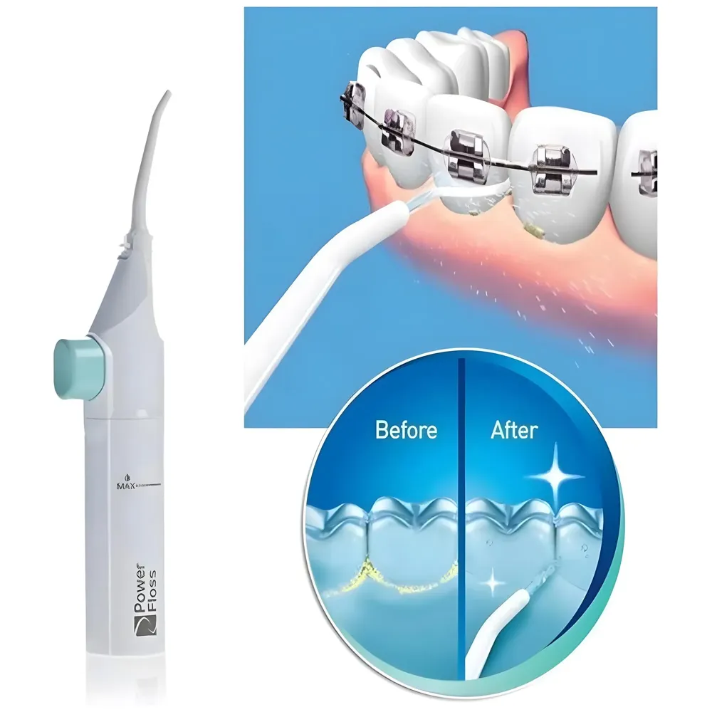 Portable Water Flosser – Manual Hand Powered Dental Water Jet & Oral Irrigator – Waterproof Travel Tooth Cleaner for Teeth and Gums - 6