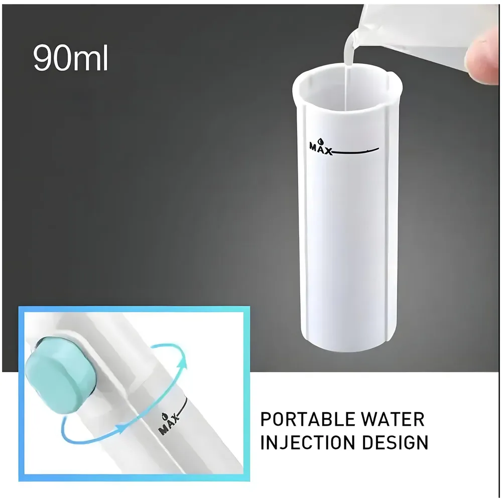 Portable Water Flosser – Manual Hand Powered Dental Water Jet & Oral Irrigator – Waterproof Travel Tooth Cleaner for Teeth and Gums - 9