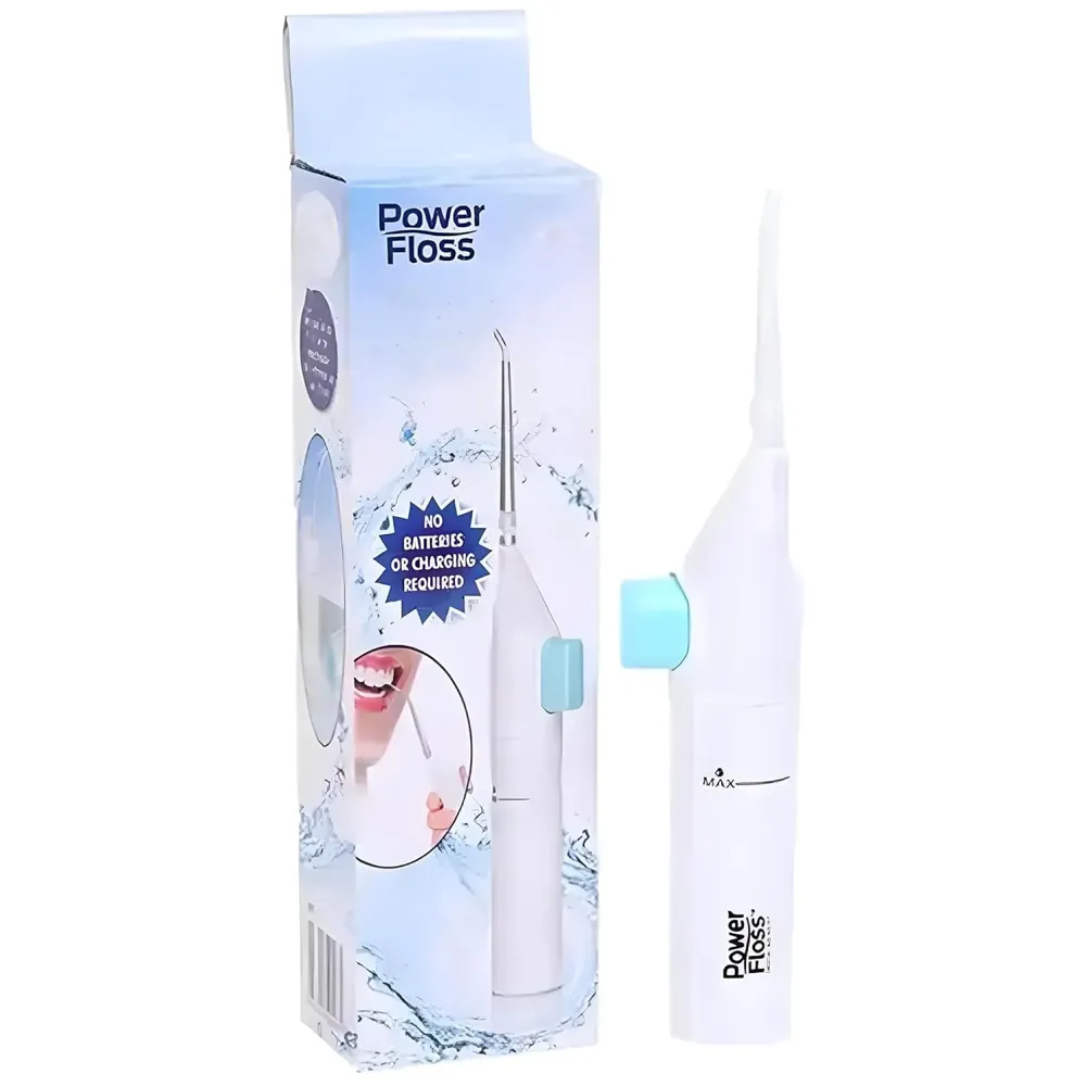 Portable Water Flosser – Manual Hand Powered Dental Water Jet & Oral Irrigator – Waterproof Travel Tooth Cleaner for Teeth and Gums