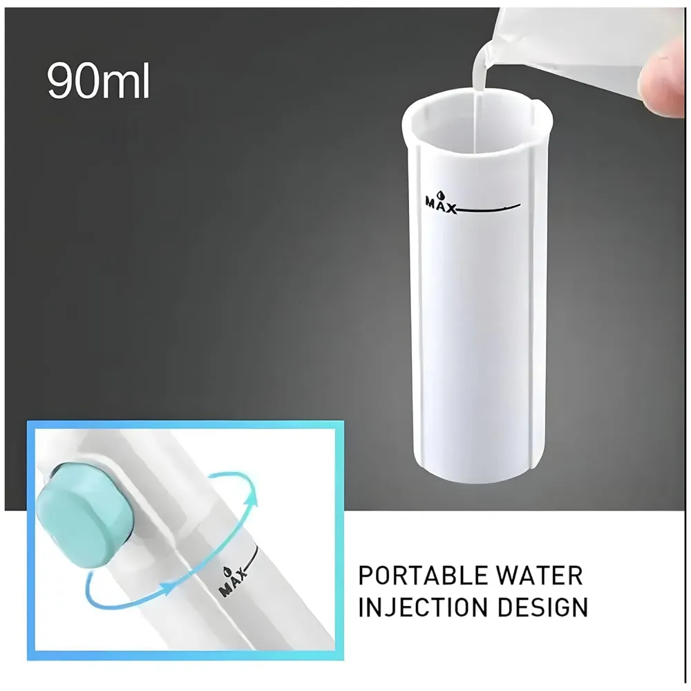 Portable Water Flosser – Manual Hand Powered Dental Water Jet & Oral Irrigator – Waterproof Travel Tooth Cleaner for Teeth and Gums