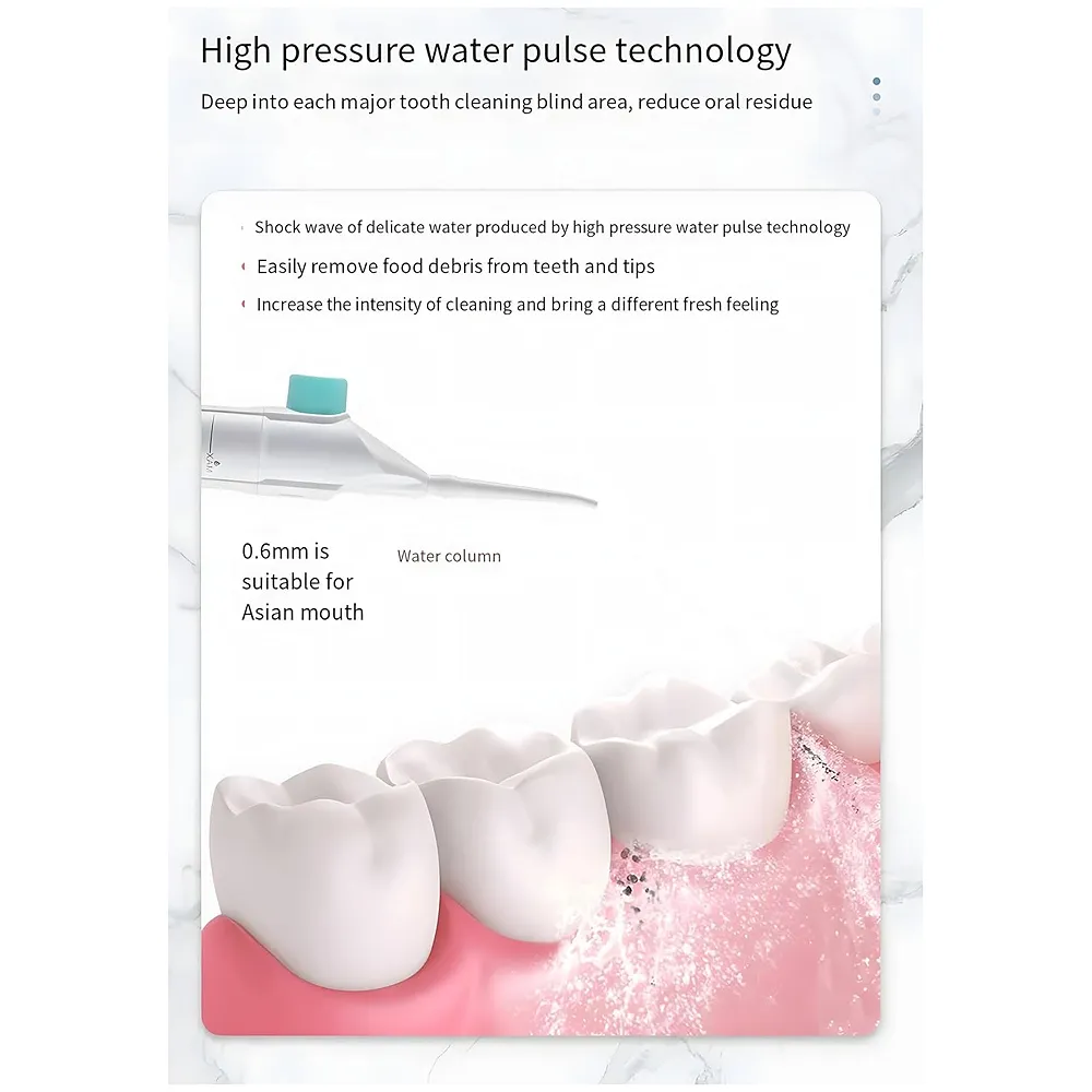 Portable Water Flosser – Manual Hand Powered Dental Water Jet & Oral Irrigator – Waterproof Travel Tooth Cleaner for Teeth and Gums Premium
