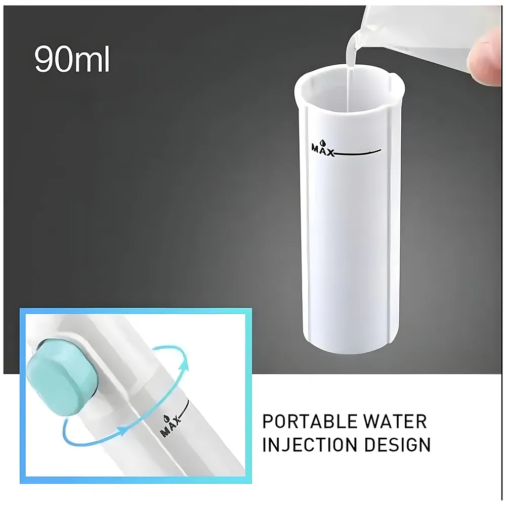 Portable Water Flosser – Manual Hand Powered Dental Water Jet & Oral Irrigator – Waterproof Travel Tooth Cleaner for Teeth and Gums Premium