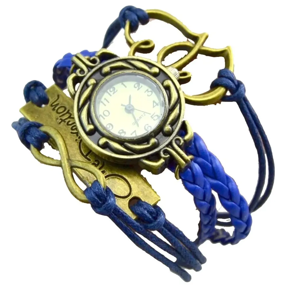 One Direction Jeans Blue Watch Charm Bracelet+Twin Hearts+Infinity+One Direction+Airplane+Leather