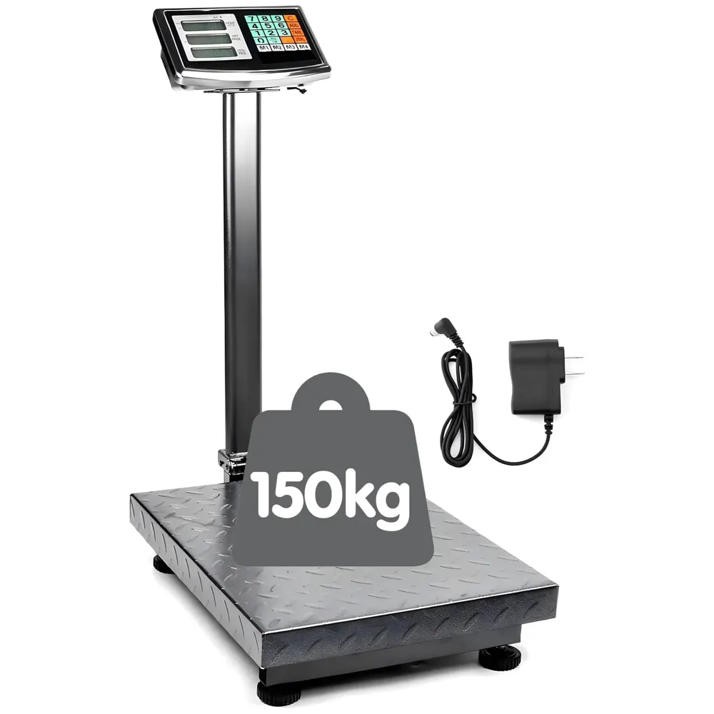 150 Kgs Weighing Machine Scale Industrial Weight Machine, Floor Platform Digital, Accurate Warehouse Large Shipping Mailing With Price Calculator Portable For Shop Commercial Industrial