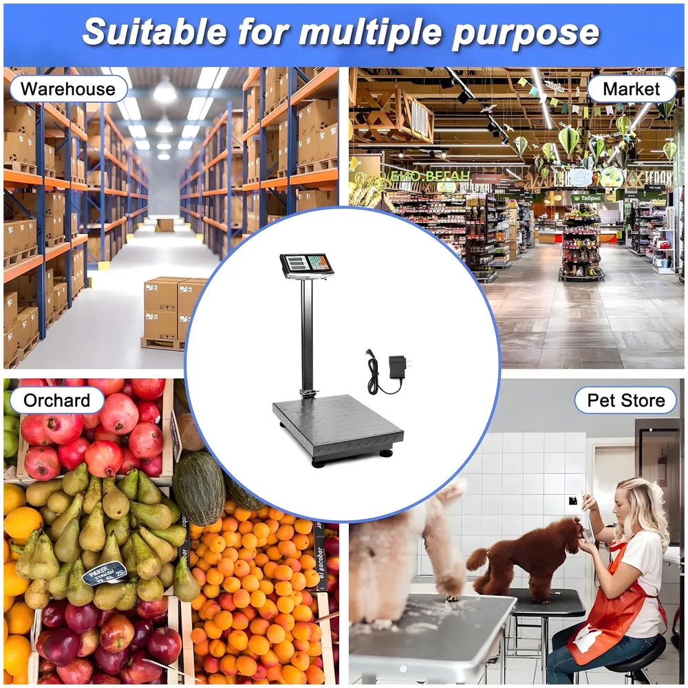 150 Kgs Weighing Machine Scale Industrial Weight Machine, Floor Platform Digital, Accurate Warehouse Large Shipping Mailing With Price Calculator Portable For Shop Commercial Industrial