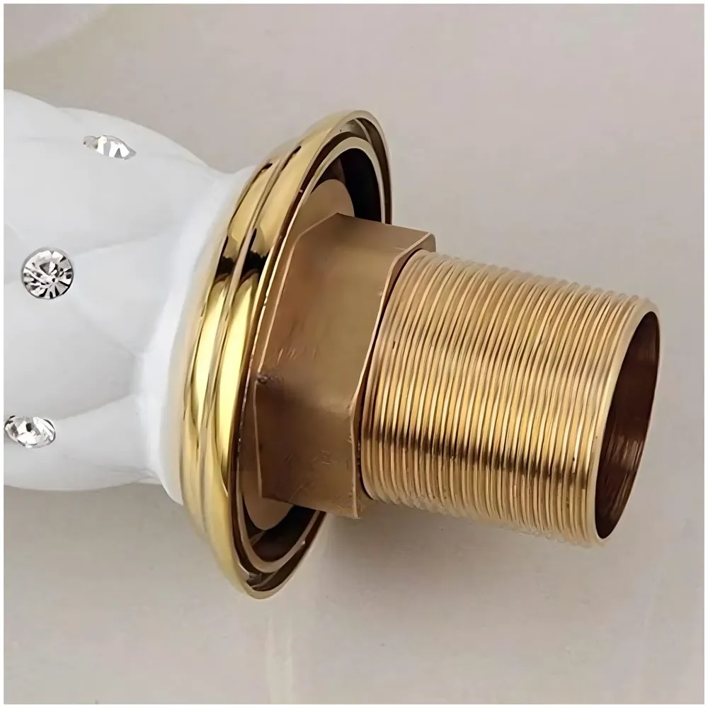 White Gold Basin Tap Faucet Mixer for Bathroom Toilet Wash Basins Hot and Cold Water 7 inch Height