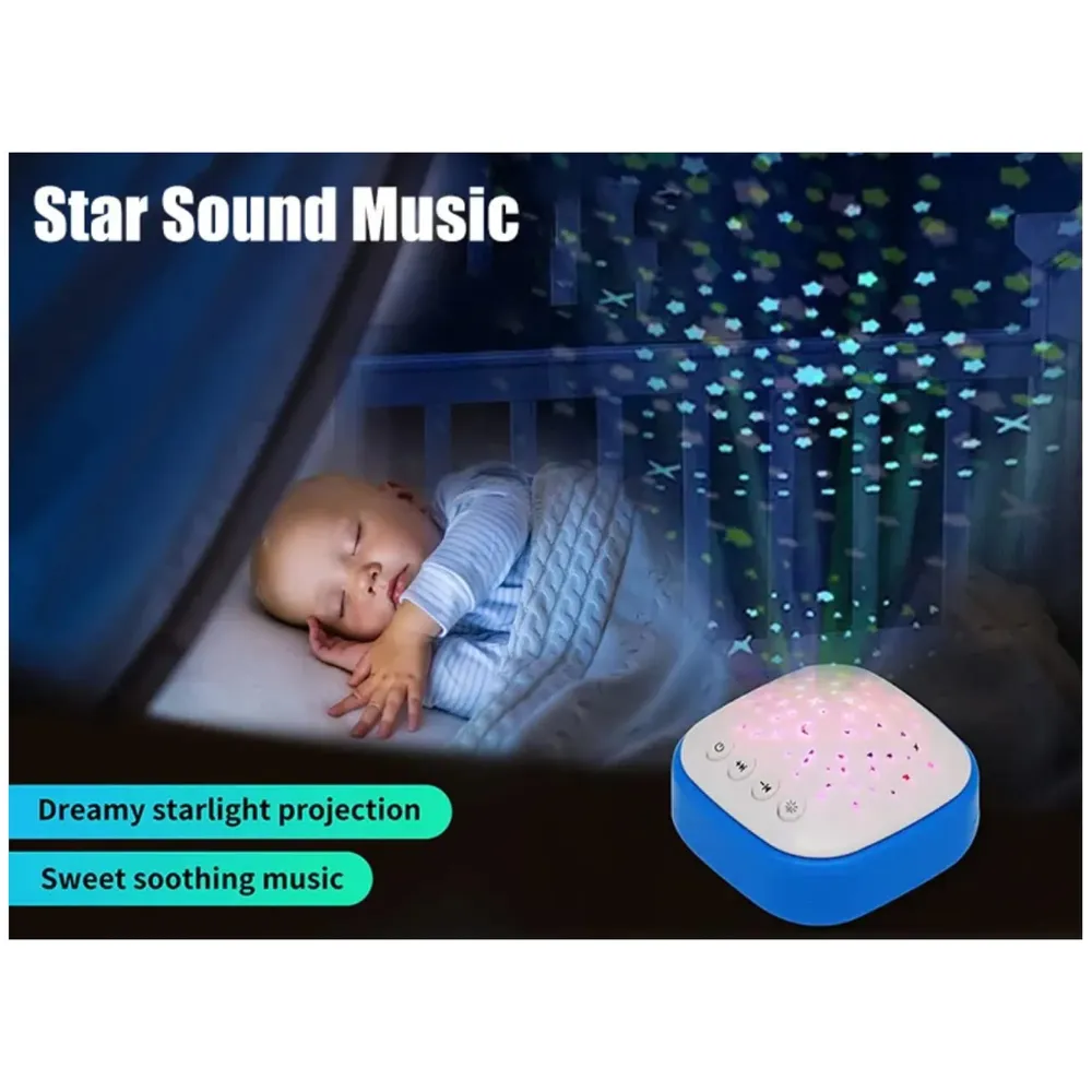 White Noise Machine for Adults And Baby With 10 Natural Sounds Sleep Aid LED Nature calming melody adjustable night light with white noise therapy machine and star projector white